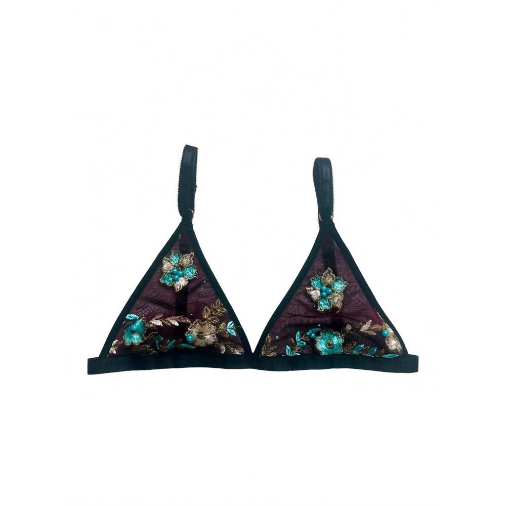 NEW TITOV women's chanda bralette in maroon